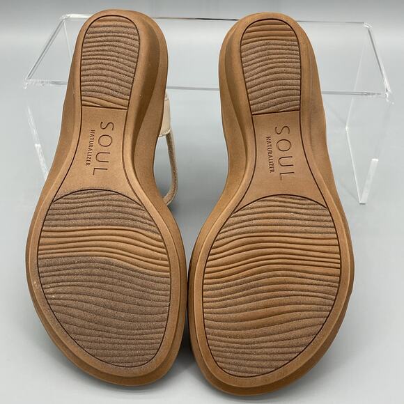 NEW Soul Naturalizer Women’s Summer Slingback Sandals Porcelain Smooth Size 6W - Picture 8 of 10